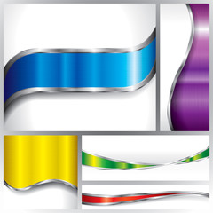Leinwandbilder - Collection of metallic banners background.