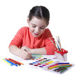 © didecs - Child drawing with pensil using a lot of painting tools