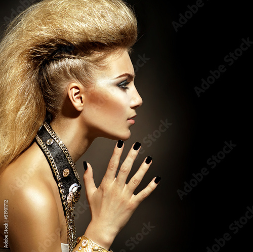 Fotoboard na płycie Moda bujak styl model dziewczyna portret. 