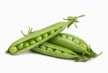 Poster - Green peas in stryuchka isolated on the white