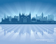 Peterborough England city skyline silhouette
