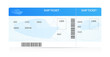 Vector Ship ticket template (layout) with silhouette. Cruise