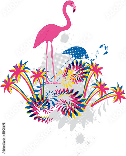Obraz w ramie Flamingo