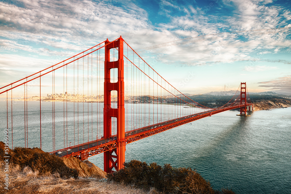 Golden Gate Bridge, San Francisco - obrazy, fototapety, plakaty 