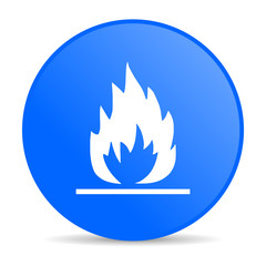 Fototapete - flames blue circle web glossy icon