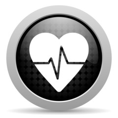 Aufkleber - cardiogram black circle web glossy icon