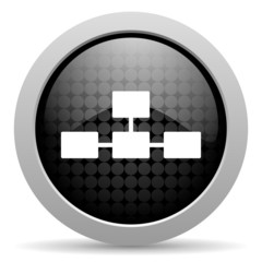Fototapete - database black circle web glossy icon