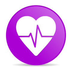Aufkleber - cardiogram violet circle web glossy icon