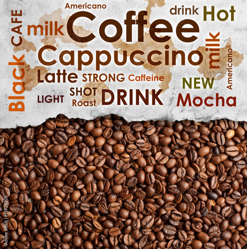 Plakat na zamówienie sorts of coffee background