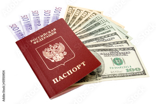 Паспорт деньги фото Russian international passport and money - Buy this stock photo and explore simi