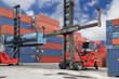 Forklift working in container yard