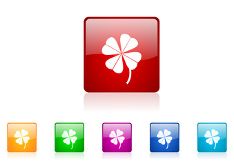 Aufkleber - four-leaf clover vector glossy web icon set