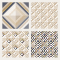 Wall Mural - Set of floor tiles. Patterns with square diamonds