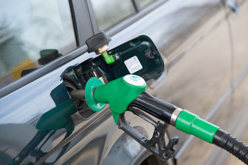 Refilling car fuel on the gas station