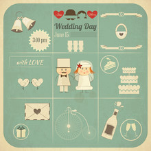 Wedding Invitation Infographics Retro Card
