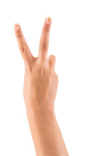 Beautiful Female Hand With Peace Or Victory Sign