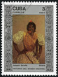 Stamp shows the painting 