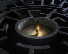 Man In The Middle Of A Mysterious Maze