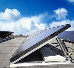 Solar panel against blue sky