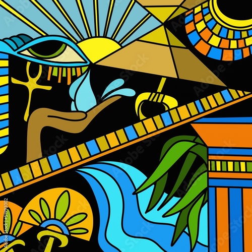 Dekoracja na wymiar  abstrakcyjny-egipt