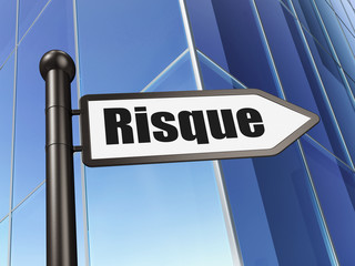 Finance concept: Risque on Building background