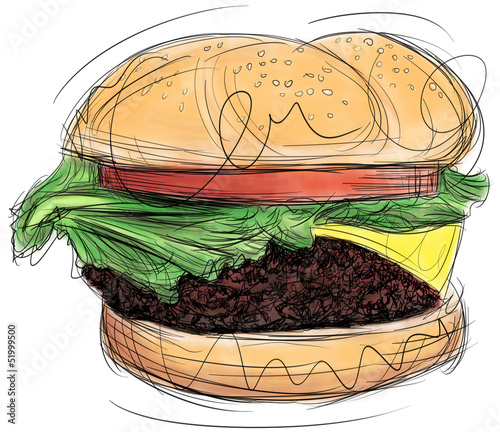 Naklejka samoprzylepna Cheeseburger