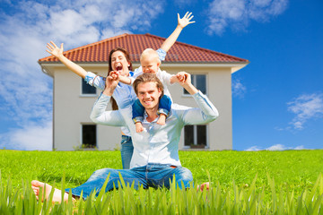 Wall Mural - familie im haus