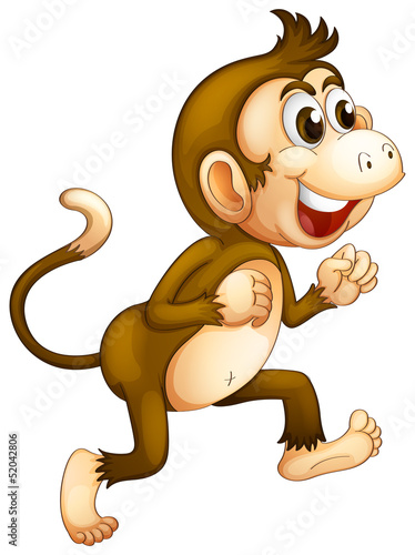 Obraz w ramie A monkey running