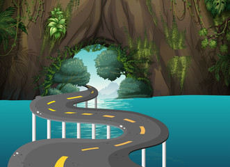 Wall Mural - A long road at the cave