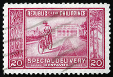 Postage Stamp Philippines 1947 Manila Post Office And Messenger