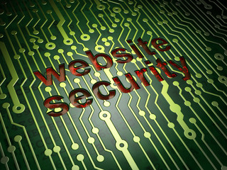 SEO web development concept: Website Security on circuit board b