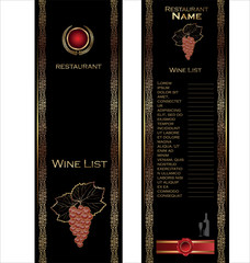 Wall Mural - Wine list elegant concept