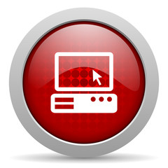 Poster - pc red circle web glossy icon