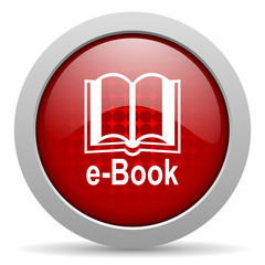 Sticker - e-book red circle web glossy icon