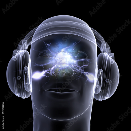 Plakat na papierze fotorealistycznym X-ray - dj - słuchawki