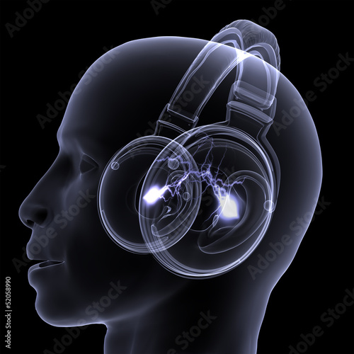 Plakat na papierze fotorealistycznym X-ray - dj - słuchawki