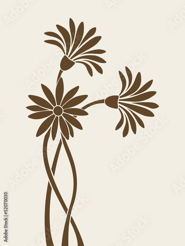 Tapeta ścienna na wymiar Flowers silhouettes. Vector illustration.