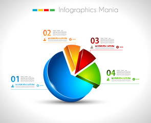 Infographic design template 3D pie