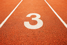 Number Three On Running Track