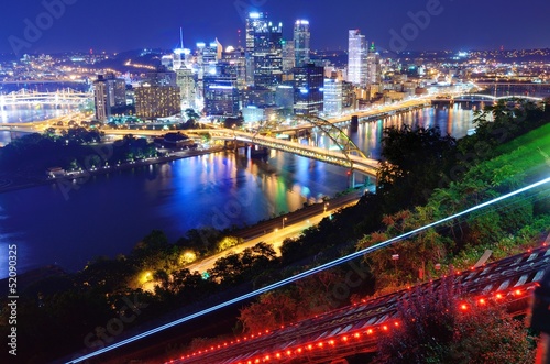 Board z aluminiowym obramowaniem Pittsburgh cityscape