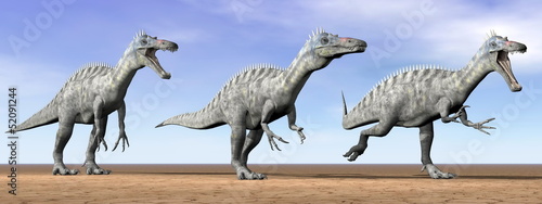 Naklejka samoprzylepna Suchomimus dinozaury na pustyni - 3d render