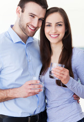 Poster - Couple with glasses of water