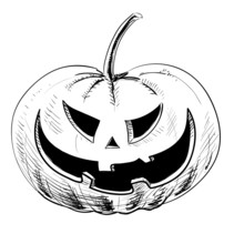 Halloween Pumpkin With Evil Scary Smile