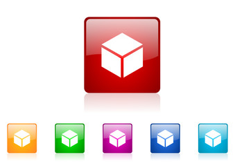 Fototapete - cube vector glossy web icon set