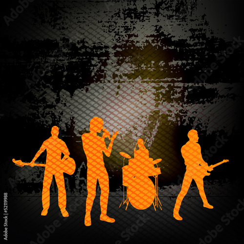 Plakat na papierze fotorealistycznym Grupa gitarowa