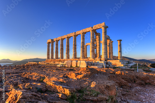 Board z aluminiowym obramowaniem Poseidon, świątynia, przylądek, sounion, grecja