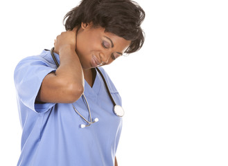 Wall Mural - nurse having a neck pain