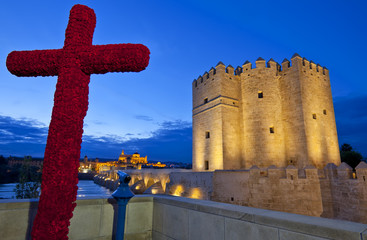 Wall Mural - Cross of May, Roman Bridge, Mezquita and Calahorra, Cordoba