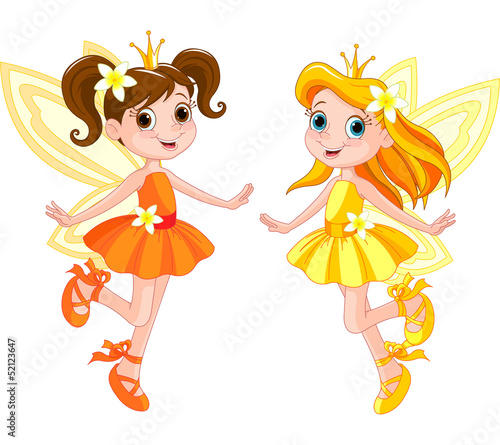 Fototapeta dla dzieci Two cute fairies