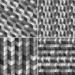 Wall Mural - vector set of monochrome blocks backgrounds